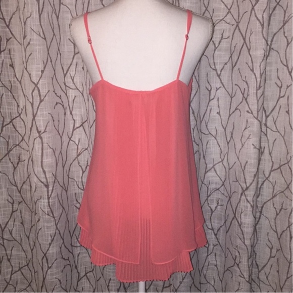 White House Black Market salmon camisole chiffon - Picture 4 of 6